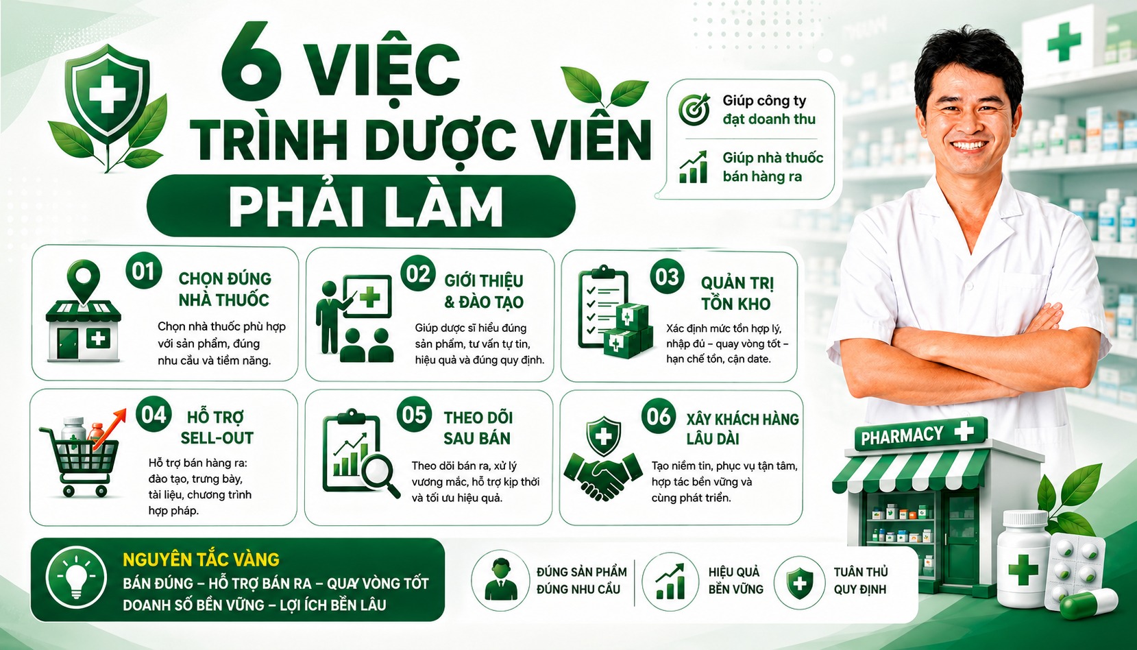 6 VIỆC TRÌNH DƯỢC VIÊN PHẢI LÀM ĐỂ BÁN HÀNG BỀN VỮNG