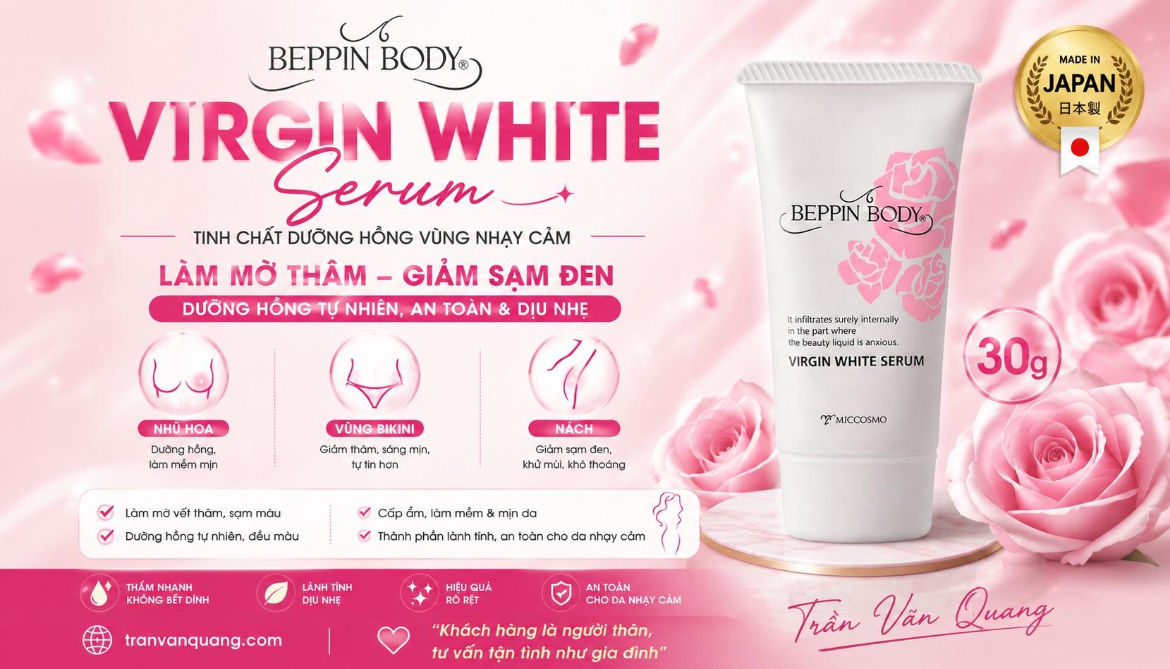 Serum Beppin Body Virgin White 30g Chăm sóc vùng da nhạy cảm