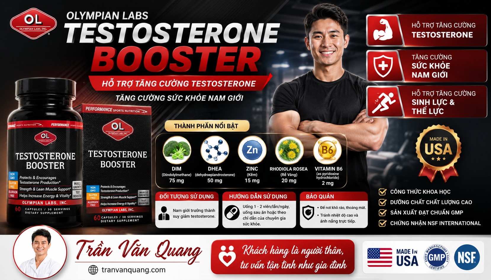 Viên uống tăng cường Testosterone Olympian Labs cho nam giới