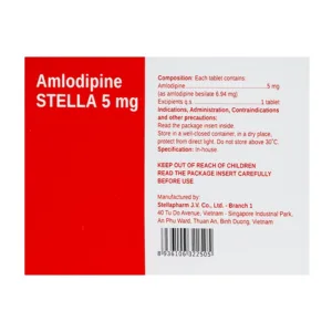 Amlodipine Stella 5mg 10 vỉ x 10 viên