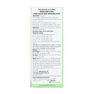 Brauer Baby Kids Liquid Calcium With Magnesium Zinc 200ml