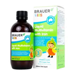 Brauer Kids Liquid Multivitamin With Iron 200ml