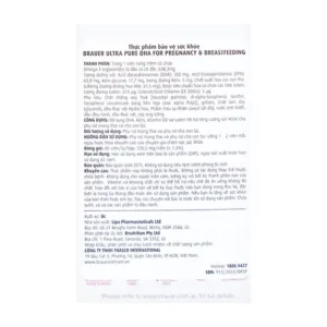 Brauer Ultra Pure DHA For Pregnancy Breastfeeding 60 viên