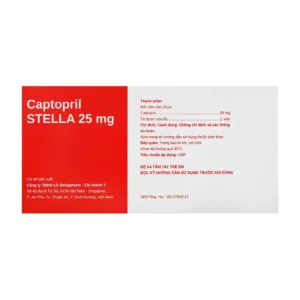 Captopril Stella 25mg 10 vỉ x 10 viên