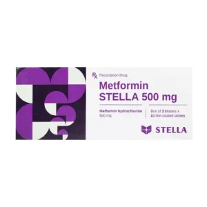 Metformin Stella 500mg 3 vỉ x 10 viên