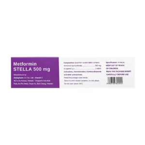 Metformin Stella 500mg 3 vỉ x 10 viên