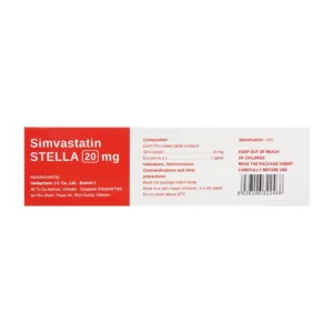 Simvastatin Stella 20mg 3 vỉ x 10 viên